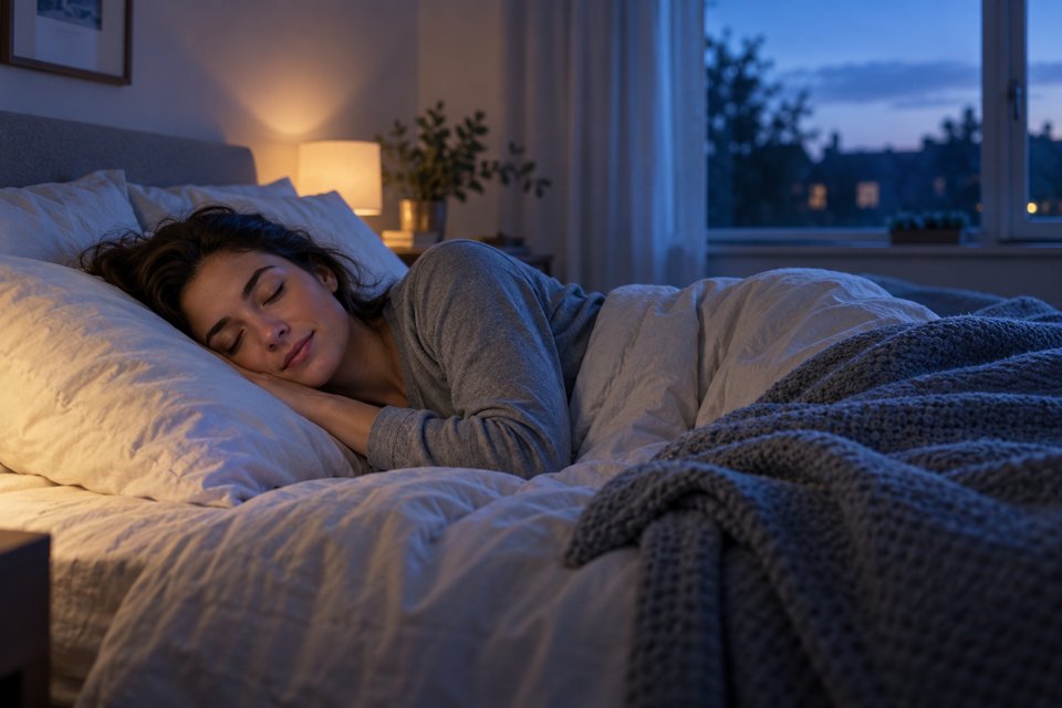 Personne paisiblement endormie dans une chambre à la lumière douce